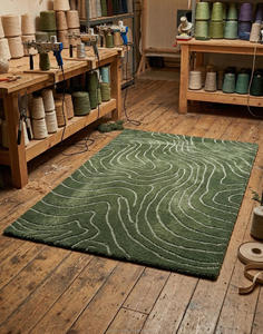 Premium Handmade Handtufted Wool Anti-Slip Rug with Geometric Pattern and <b>Thick</b> Pile for Modern Interiors Hotels and Villas - Product Image 1