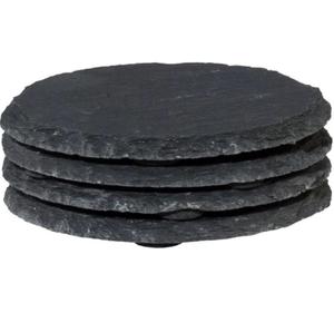 Posavasos Redondos de Mármol Personalizados al por Mayor, Juego de 4 Posavasos de Pizarra Natural para Whisky, Cerveza y Bebidas - Product Image 1