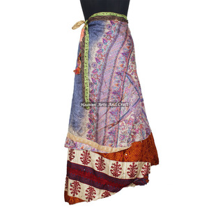 100 Formas de Usar el Pañuelo Mágico de Seda Vintage de la India, 38 Pulgadas, 2 Capas, Reversible, Pañuelo Largo de Seda para Envolver, Tipo Sari - Product Image 6