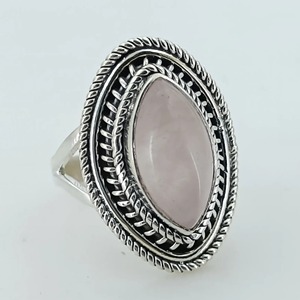 Rose <b>Quartz</b> Marquise 925 Sterling Silver Jewelry gift for her <b>Ring</b> bezel setting Handmade Rose <b>Quartz</b> Jewelry - Product Image 4