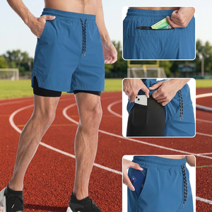 Patch House Breathable Quick Dry Customized Men's Drawstring Closure <b>Athletic</b> Gym Shorts for Workout & Running-Polyester/Cotton - Product Image 5