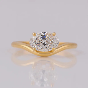 1 Ct Oval Cut Lab Grown Diamond 14K Gold Plated Luxury Engagement Wedding Ring IGI Certified for Her - Product Image 1