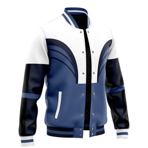 OEM ODM Varsity <b>Jacket</b> Casual Outerwear <b>Jacket</b> Wool Body Leather Sleeves Embroidered <b>Patches</b> Design Small Order Accepted - Product Image 4