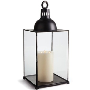High Quality Square <b>Brass</b> <b>Lantern</b> With Glass Panels And Handle For Home Decoration - Product Image 3