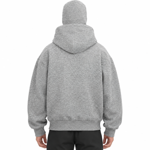 Blouson zippé intégral personnalisé pour homme en polyester et coton, style streetwear décontracté, avec cagoule intégrée et poignets. - Product Image 2