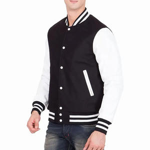 Veste de baseball en cuir de haute qualité, personnalisée, avec logo et patchs, style streetwear, pour hommes. - Product Image 4