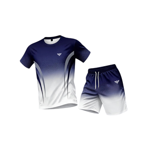Ensemble de t-shirt et short de tennis pour homme imprimé en 3D, respirant, à manches courtes, col rond, tenue de sport, séchage rapide, vêtements de sport - Product Image 1
