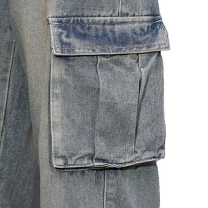 Pantalon cargo en jean délavé pour homme, coupe ample, taille mi-haute, style streetwear décontracté, en coton, pour le travail, idéal pour le printemps - Product Image 5