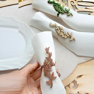 Anillos de Servilleta de Madera Ecológicos con Diseño Personalizable, Estilo Europeo Moderno para el Hogar, Hotel, Restaurante, Fiestas y Eventos - Product Image 1