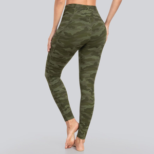Team <b>Builder</b> Custom Women's 3D Camo Satin High Waist Yoga Leggings Side Phone Pocket Compression Lightweight Gym Fitness Running - Product Image 4