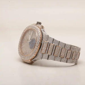 Dernier modèle de montre mécanique Hip Hop Montres à cadran carré et à mouvement automatique Vvs Moissanite Diamond entièrement glacées - Product Image 2