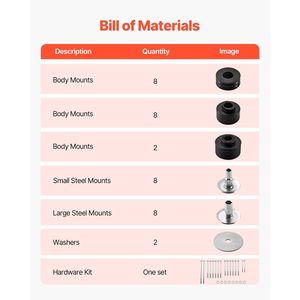 Kit di Boccole per Montaggio Carrozzeria 60 Pezzi in Poliuretano per Ford F250 F350 1999-2007, Sostituzione Rapida, Gomma Resistente per SUV - Product Image 3