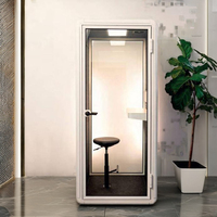 Pod kantor aluminium Modern dengan Stan vokal kedap suara Stan telepon pribadi untuk kantor rumah Hotel atau Mall bingkai baja