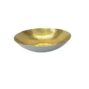 Bol à fruits secs en métal contemporain, plat de service pour en-cas de qualité supérieure, accent décoratif de table, article cadeau - Product Image 4