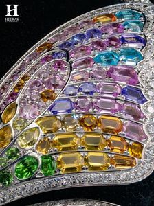 Luxury Butterfly Lab Grown Diamond Necklace Rainbow Gemstone Statement Necklace Fine Jewellery for Women - Product Image 5