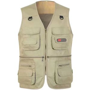 Chaqueta de Trabajo sin Mangas para Hombre, Tallas Grandes, a la Moda, con Bolsillos Personalizables, 100% Poliéster, Reversible, Otoñal, Anti-UV, Resistente al Viento - Product Image 4