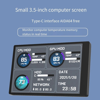 Écran secondaire de 3,5 pouces Type-C pour boîtier PC, moniteur de température du matériel informatique, affichage Mini ITX AIDA64