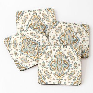 Posavasos de estilo artesanal con tablero de MDF, impresión de adhesivo esmaltado, juego de 4 posavasos para bebidas, posavasos para té a precio de fábrica al por mayor. - Product Image 4