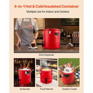 Dispenser per Bevande Isolato da 8 Galloni/30,3L, Erogatore Termico per Bevande Calde/Fredde con Rubinetto, Contenitore Refrigerante per Alimenti da 16L - Product Image 5