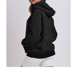 Suéter de Punto de Manga Larga para Mujer, Estilo Informal, Primavera-Otoño, Nuevo, con Capucha, Diseño Simple a Todo Color en la Parte Delantera, Holgado, de BD - Product Image 3