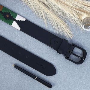 Ceintures en cuir pour hommes, cousues à la main, qualité italienne pure, ceinture en cuir véritable, design tressé coloré pour occasions décontractées et fêtes - Product Image 6