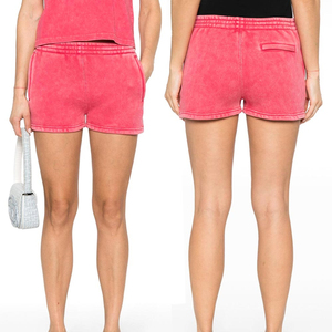 Shorts pour femmes en coton 100% de qualité supérieure, personnalisables, vente chaude, shorts pour femmes avec lavage à l'acide, service OEM - Product Image 6