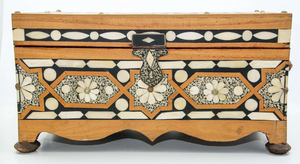 Handmade Bone Inlay Vanity <b>Box</b> Decorative Wooden Jewellery Organizer with <b>Floral</b> and Stripe Inlay Pattern - Product Image 6
