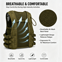 Gilet tactique réglable pour l'entraînement de force et d'endurance, système Molle à libération rapide, pour les entraînements de fitness et la course à pied