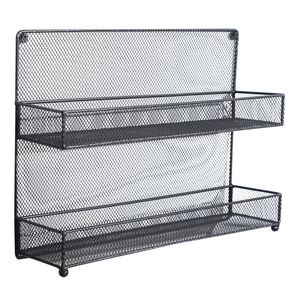 4-Tier Bronze Mesh Wall Mount <b>Spice</b> <b>Rack</b> for <b>Kitchen</b> Storage Kitchenware Organization Solution - Product Image 5