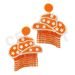 Elegant Designs Custom Boho Beaded Earrings Trendy Handmade Seed Bead Dangle Earrings Beaded Earrings for Women Patriotic - Product Image 1