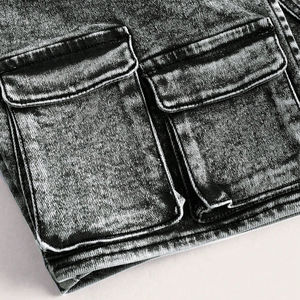 Shorts de Mezclilla Formales para Mujer, Transpirables, de Alta Calidad, Corte Regular, Cintura Media, Estilo Y2K, con Bolsillos Cargo - Product Image 3