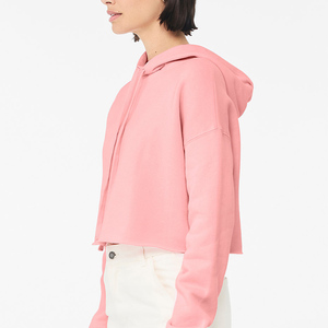 เสื้อฮู้ดครอปออกกำลังกายสำหรับผู้หญิงไซส์ใหญ่ ODM/OEM ขายส่ง ยอดขายดี สีพื้น เสื้อฮู้ดลำลอง - Product Image 4