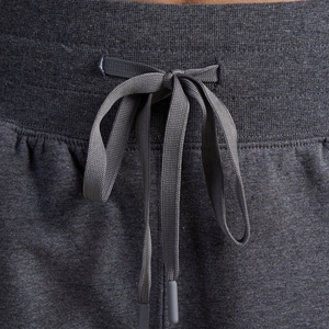 Custom Charcoal Grey Pintuck Sweat Shorts - Women's High <b>Waisted</b> Fleece Shorts with Side Slit Heavyweight Cotton Athletic Shorts - Product Image 5
