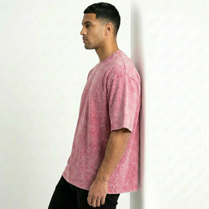 Camiseta de Algodón 100% con Tinte Mineral Lavado al Ácido, Transpirable, de Secado Rápido, con Estampado, para Hombre, Talla Grande, Retro, Calidad Premium, Estándar de Exportación - Product Image 4