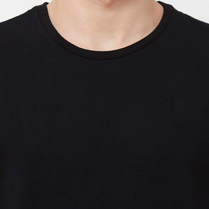 Pull en tricot à col rond à manches longues pour homme, noir, coupe classique, vêtements décontractés, 100% coton, couleur unie, design col rond - Product Image 5