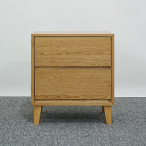 Mesa de Noche de Madera de Caucho con 2 Cajones para Dormitorio, Soporte OEM/ODM, Venta al por Mayor, Muebles de Fábrica de Vietnam - Product Image 2