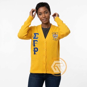 Sigma Gamma Rho personnalisé, cardigan brodé en acrylique, vêtements grecs de haute qualité, pulls et cardigans respirants pour femmes - Product Image 4