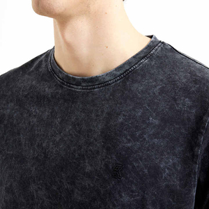 Camisetas de hombre a la moda, lavado ácido, tela de algodón transpirable, tacto suave, corte relajado, aspecto desgastado, para sesiones de gimnasio, atuendo informal de verano - Product Image 4