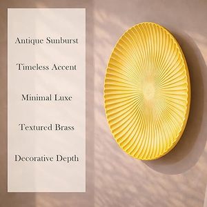 Yellow Circular Rattan <b>Wall</b> Decor <b>Plate</b> Minimalist Abstract Geometric Design Removable Hanging Decorative Accent - Product Image 6