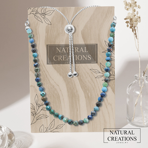 Premium 925 <b>Sterling</b> <b>Silver</b> Trendy Chrysocolla Beads Bolo Bracelet with Soft Flex <b>Wire</b> Box Chain Gift Pack of 6 for Women - Product Image 4
