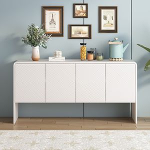 Buffet de rangement de style minimaliste de 60 pouces avec 4 portes et dispositif de rebond pour salon et entrée - Product Image 2