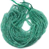 Perles d'émeraude zambienne de qualité supérieure, facettées, forme rondelle, pour la création de bijoux, collier de 16 pouces, 3-5 mm
