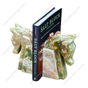 Best Selling Natural Marble Handmade Engraved Green Onyx Horse Bookends High Quality for Home Office Decor and Gifts - Product Image 2
