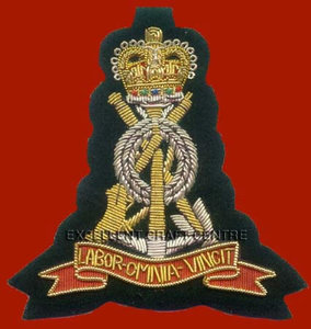 LABOR-OMNIA-VINCIT High Quality Lace Embroidered Patch <b>Sew</b>-On Fabric Badge Circular Luxury Design for Garment - Product Image 3