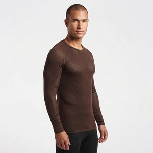 T-shirt de sport à manches longues pour homme, sous-vêtement de compression, vêtements de sport, haut d'entraînement pour la salle de sport, vêtements personnalisés, séchage rapide - Product Image 3