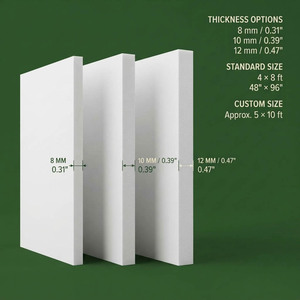 Lámina de Espuma de PVC Ignífuga Blanca de 4x8 pies – Sustrato de Exhibición Cumple con la Norma UL-94 para Accesorios de Venta Minorista - Product Image 2