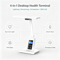 Lampe de bureau intelligente pour la santé des personnes âgées à domicile, radar 60 GHz, prévention des chutes, alarme SOS, lampe de lecture LED pour personnes âgées