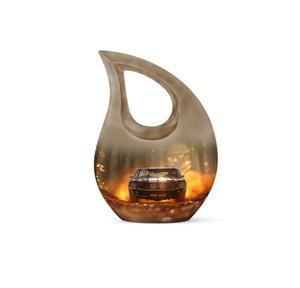 Urna Funeraria Decorativa de Aluminio con Forma de Lágrima, Mini Urna de Recuerdo para Cenizas de Adultos, con Diseño de Flor, en Oferta - Product Image 6