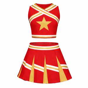 Uniformes de cheerleading en polyester 100% imprimés par sublimation, uniformes de cheerleading en polyester imprimés avec un design à transfert thermique - Product Image 1