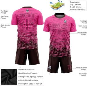 Uniforme de Fútbol Personalizable de Alta Calidad 25 26, Impresión de Logotipo y Nombre, Jersey de Fútbol Corto Unisex para Adultos, Equipación de Equipo 100% Poliéster - Product Image 6